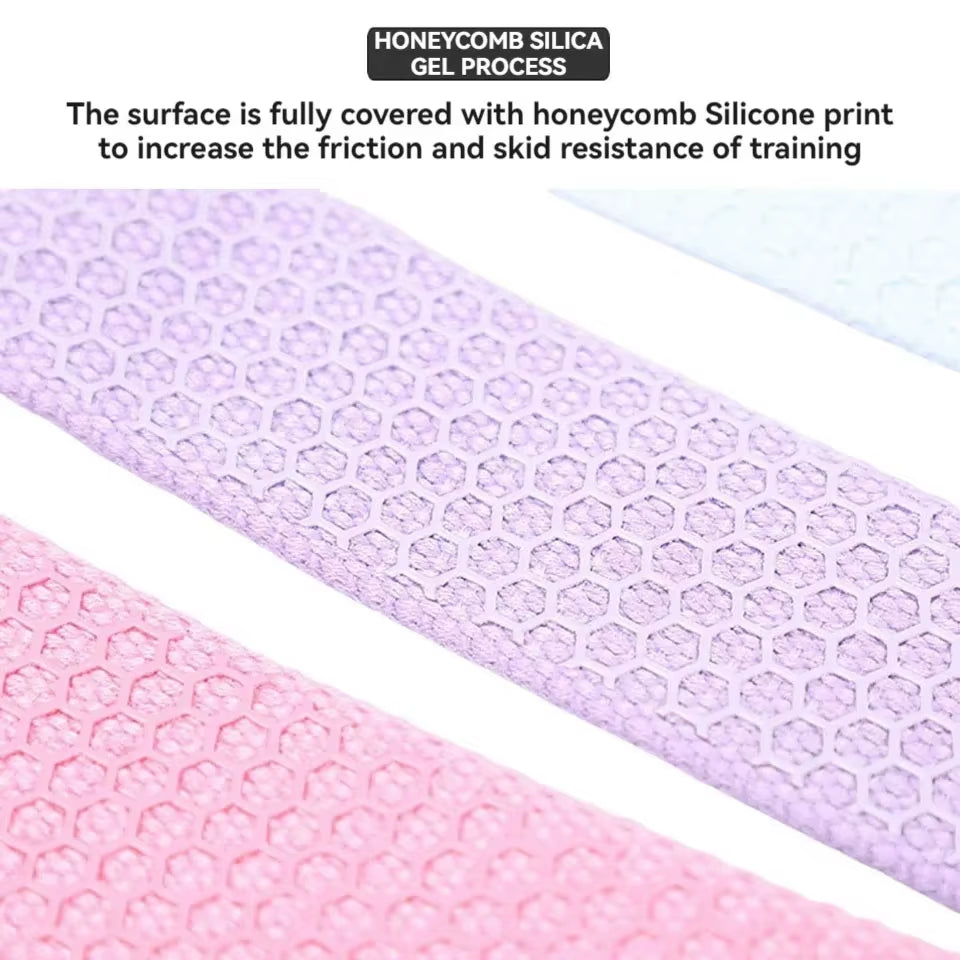 1Pair Fitness Band Honeycomb Silicone Added Friction Anti-Slip Pull-Ups Hard Grip Bands Wrist Protection Exercise Strap